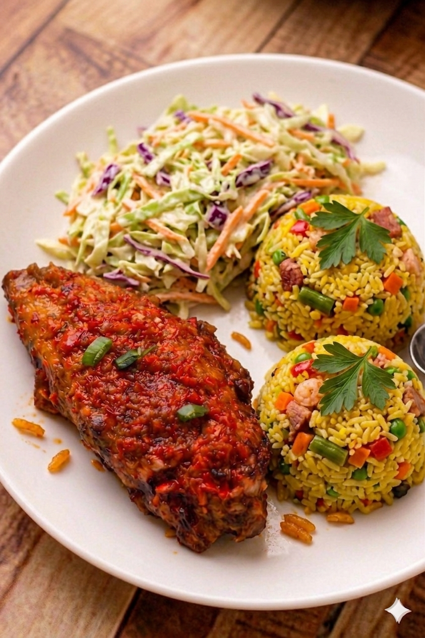 Fried Rice + Turkey + Coleslaw