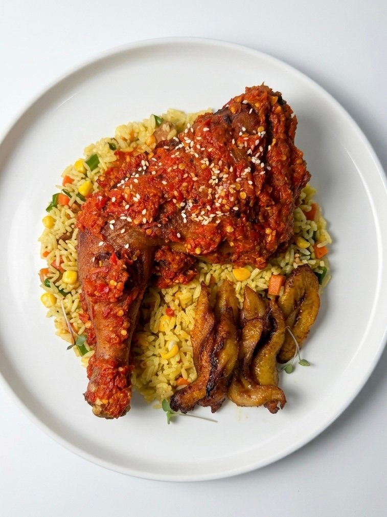 Fried Rice + Chicken + Plantain